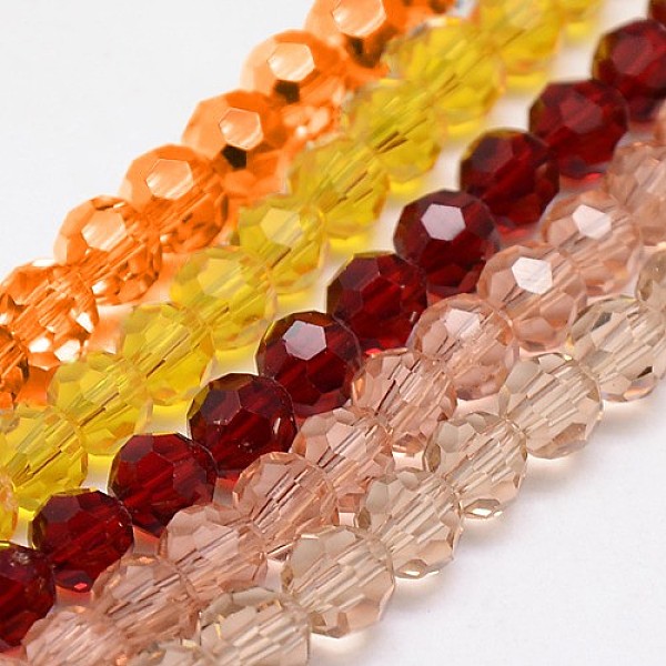 

PandaHall Eco-Friendly Glass Round Bead Strands, Faceted(32 Facets), Mixed Color, 6mm, Hole: 1.2mm, about 88~91pcs/strand, 19.49 inch~20.08..., Multicolor
