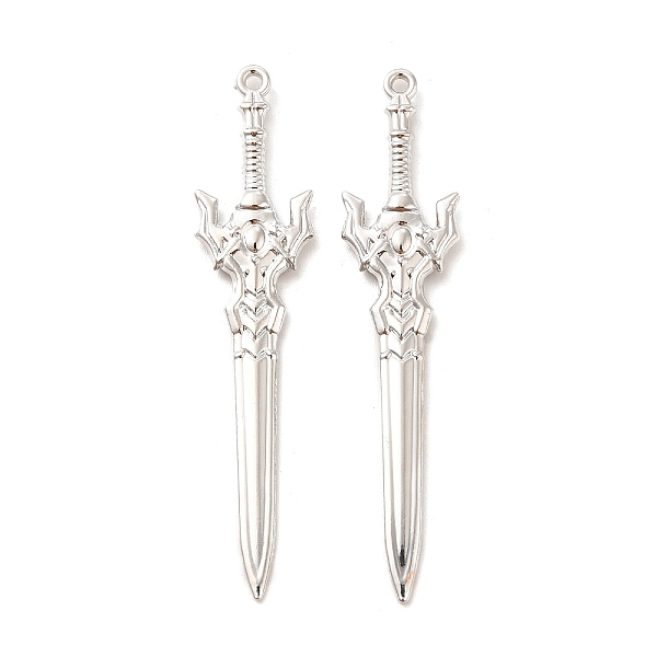 

PandaHall Rack Plating Alloy Big Pendants, Cadmium Free & Nickel Free & Lead Free, Sword Charm, Platinum, 59x13x3mm, Hole: 1.5mm Alloy...