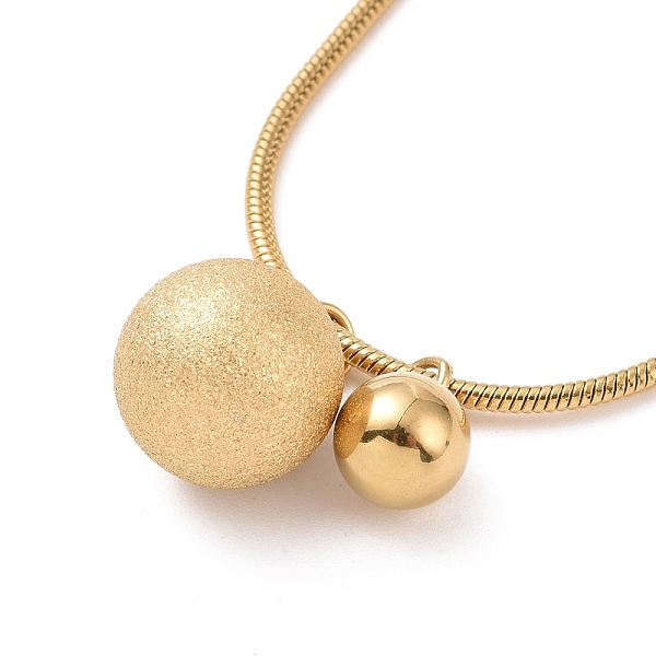 

PandaHall Ion Plating(IP) 304 Stainless Steel Double Round Ball Pendant Necklace for Women, Golden, 15.75 inch(40cm) 304 Stainless Steel