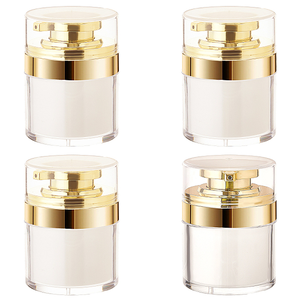 

PandaHall Plastic Portable Refillable Airless Pump Bottles, Vacuum Press Container, Travel Lotion Bottle, Gold, 6.3x8.4cm, Capacity: 50ml...