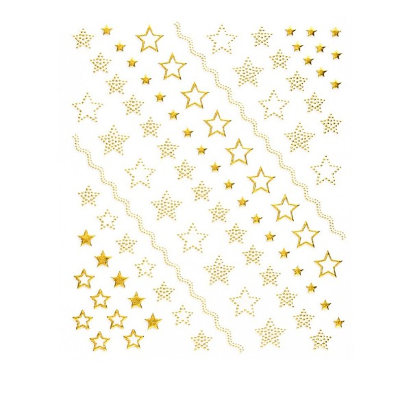 

PandaHall 3D Goldenrod Nail Water Decals, Self-Adhesive, Nail Design Manicure Tips Nail Decoration for Women Girls Kids, Star Pattern..., Gold