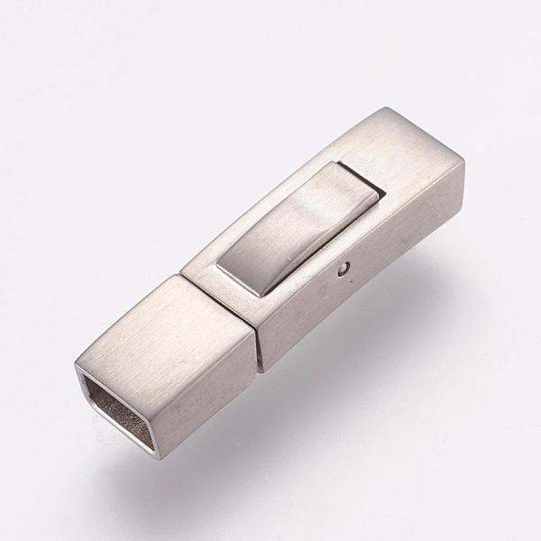 

PandaHall 304 Stainless Steel Bayonet Clasps, Rectangle, Frosted, Stainless Steel Color, 24.5x6.5x6mm, Hole: 3x5mm 304 Stainless Steel