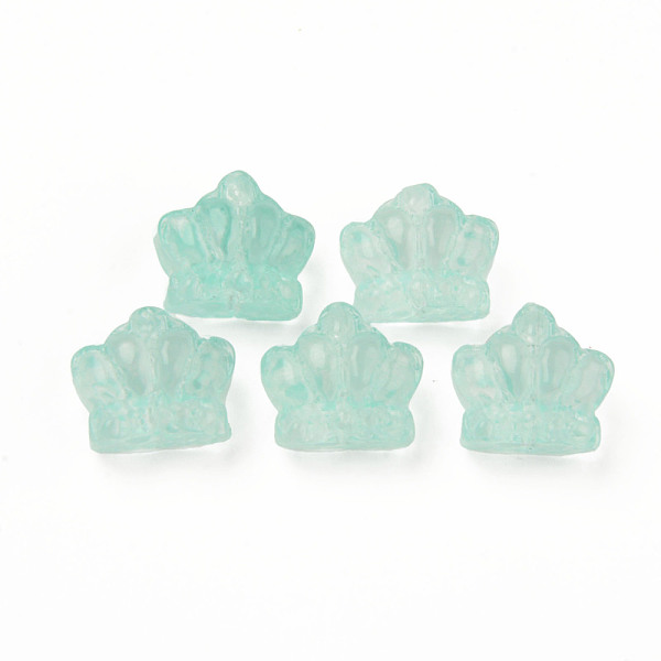 

PandaHall Transparent Glass Beads, Crown, Aquamarine, 12x14x8.5mm, Hole: 1mm Glass Crown Green