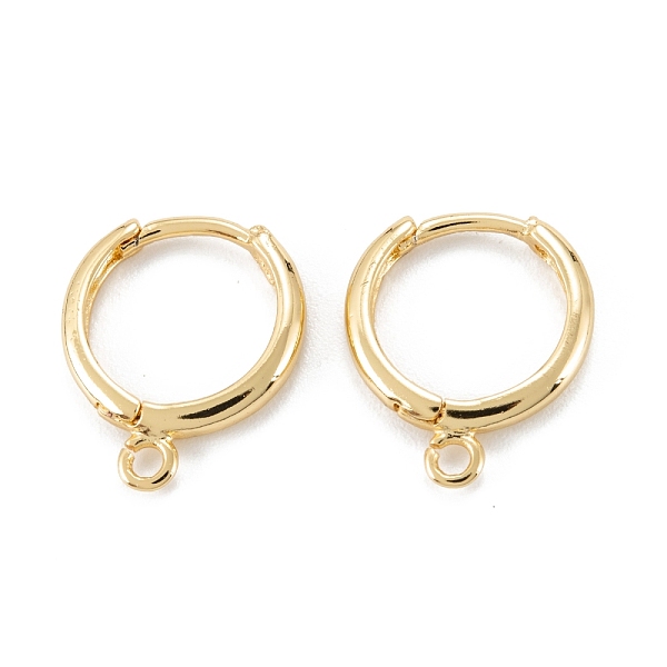 

PandaHall Brass Huggie Hoop Earrings Finding, with Horizontal Loop, Ring, Real 18K Gold Plated, 12 Gauge(2mm), 16.5x13.5x2mm, Hole: 1.5mm...