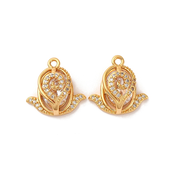 Pendenti in ottone con micro pavé di zirconi cubici