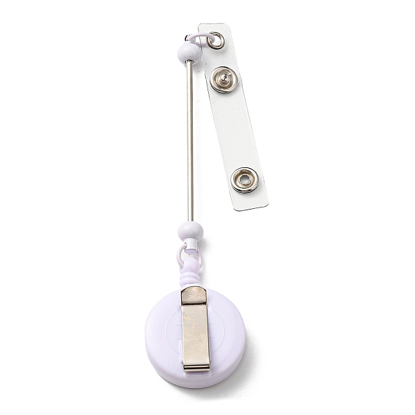 

PandaHall Iron & Plastic Beadable Badge Reels, Retractable Badge Holders, Flat Round, WhiteSmoke, 200x32x14.5mm Iron Flat Round White