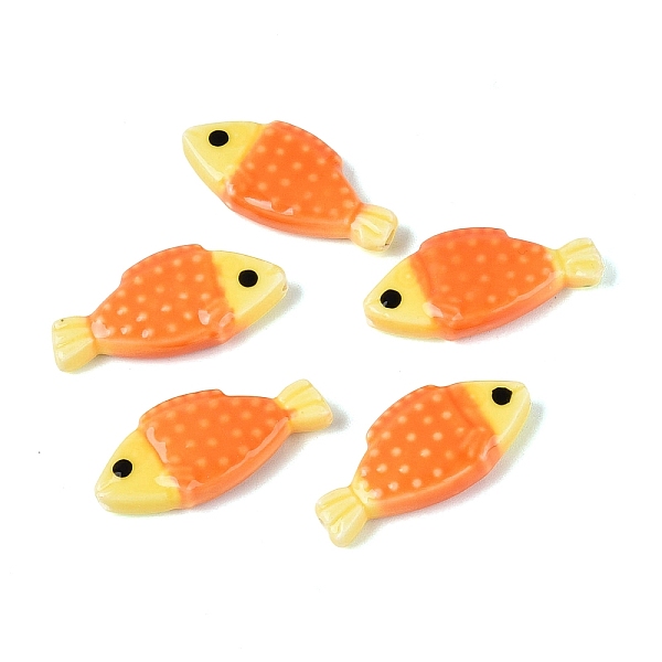 手描きの魚の形をした磁器ビーズ