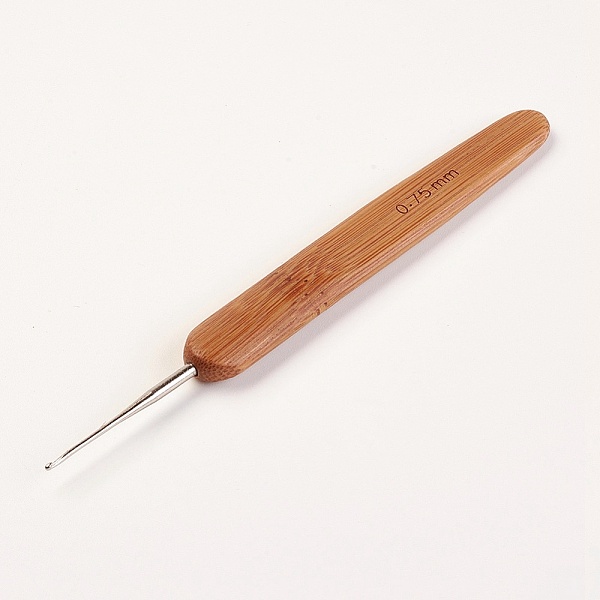 

PandaHall Steel Crochet Hook, Dreadlock Crochet Hook Needles, Bamboo Handle, Sienna, 133x13.5x5mm, Pin: 0.75mm Bamboo Brown