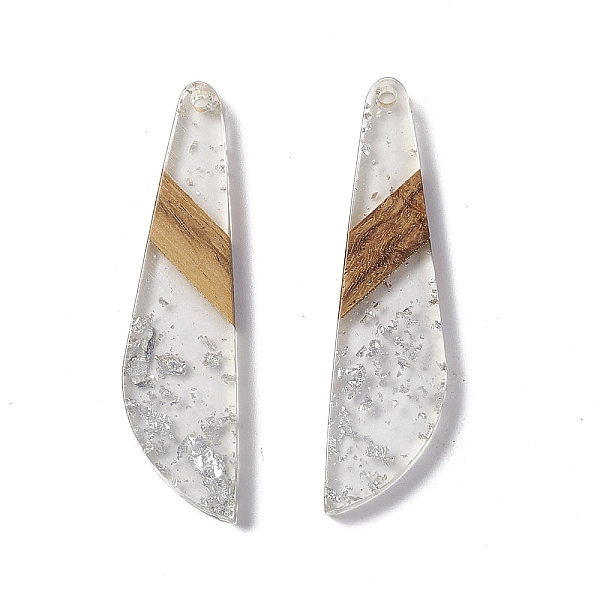 

PandaHall Transparent Resin & Walnut Wood Big Pendants, Knife Charms with Silver Foil, Clear, 53x13.5x3.5mm, Hole: 2mm Resin+Wood Tool Clear