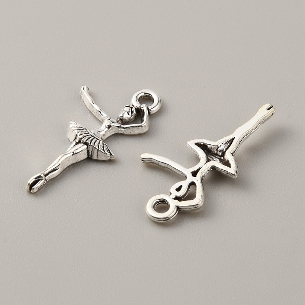 

PandaHall Tibetan Style Alloy Pendants, Ballet Dancer, Antique Silver, 25x12x3mm, Hole: 1.8mm Alloy Human