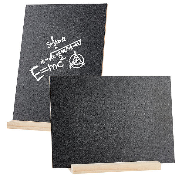 

PandaHall 2 Sets Mini Chalkboard Signs with Wood Base Stand, Message Boards, for Resetaurant, Hotel, Bar Tabletop, Vertical Rectangle..., Black