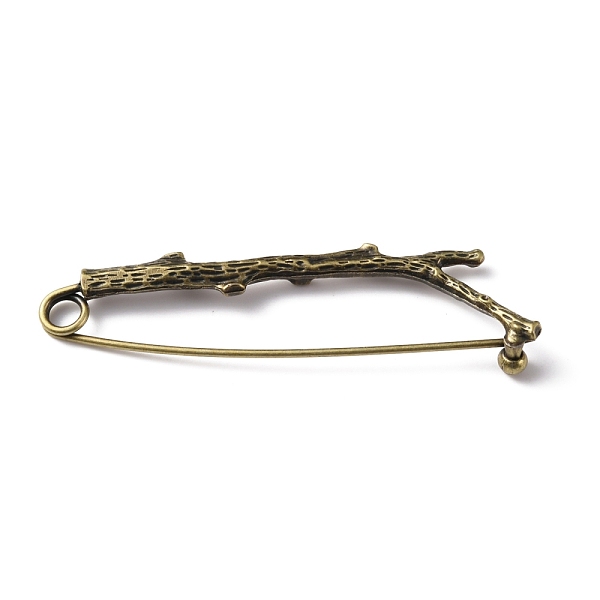 

PandaHall Alloy Tree Branch Safety Brooch Pin, Lapel Pin for Shawls Skirts Sweaters, Antique Bronze, 80x20x9mm Alloy