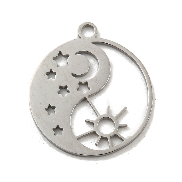 

PandaHall 304 Stainless Steel Pendants, Laser Cut, Stainless Steel Color, Flat Round Charm, Sun, 25x21.5x1mm, Hole: 2.5mm 304 Stainless...