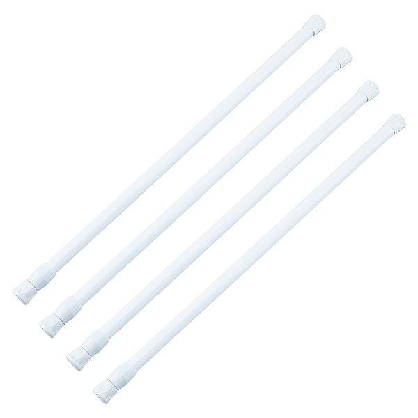

PandaHall Iron Curtain Rod, with Plastic Finding, White, 400~710x10~13mm Iron Others White