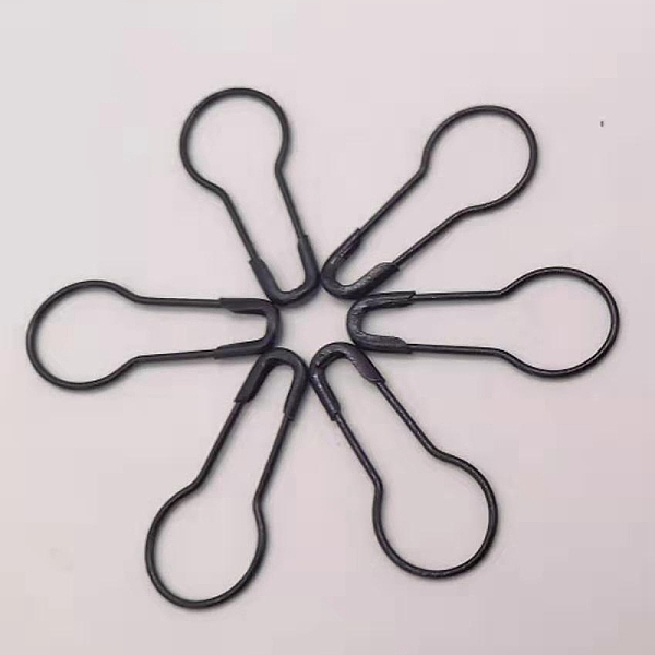 

PandaHall Iron Safety Pins, Calabash/Gourd Pin, Bulb Pin, Sewing Tool, Black, 22x10x1.5mm, about 1000pcs/bag Iron Black