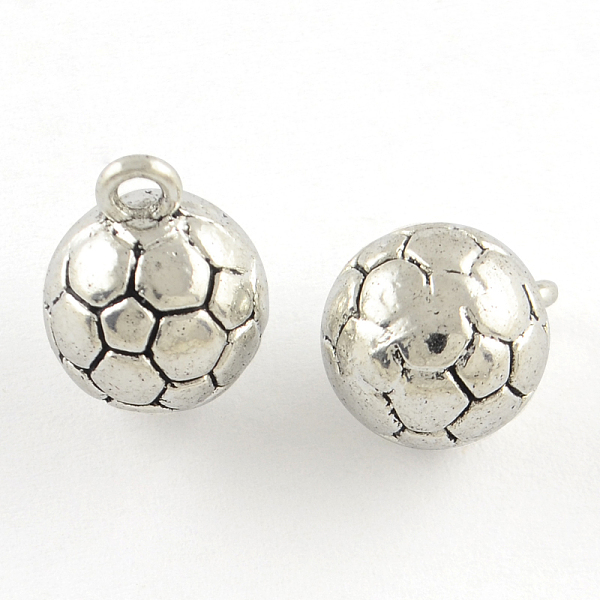 

PandaHall Sports Theme Tibetan Style FootBall/Soccer Ball Alloy Charms, Cadmium Free & Nickel Free & Lead Free, Antique Silver, 11x14mm...