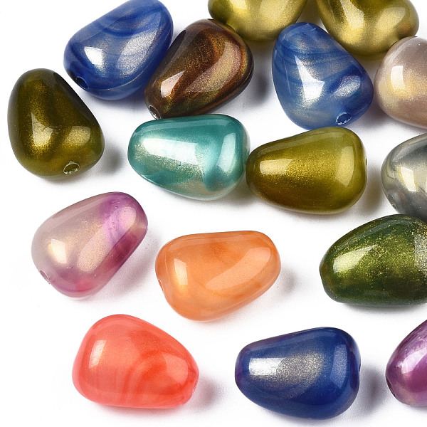 

PandaHall Opaque Acrylic Beads, Two Tone Color, with Glitter Powder, Teardrop, Mixed Color, 18x14x11mm, Hole: 2mm Acrylic Teardrop..., Multicolor