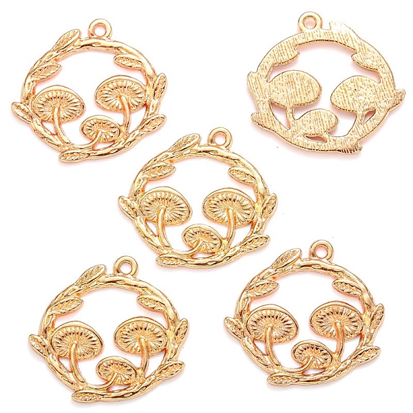 

PandaHall Alloy Pendants, Flat Round Mushroom, Light Gold, 24x26mm, Hole: 2mm Alloy Mushroom