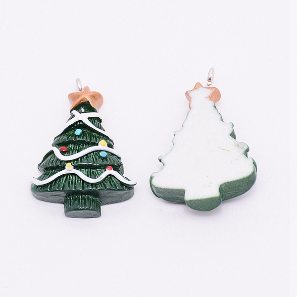 Opaque Resin Pendants with Platinum Tone Iron Accessories