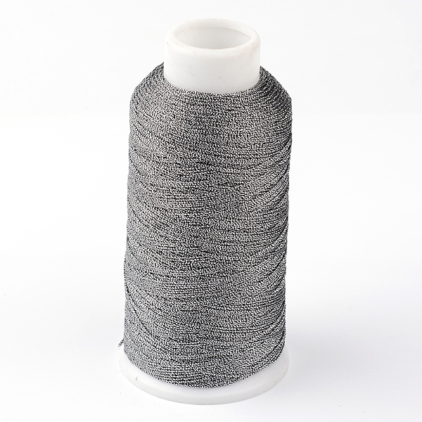 

PandaHall Round Metallic Thread, 12-Ply, Gray, 1mm, about 196.85 yards(180m)/roll Fibre Gray