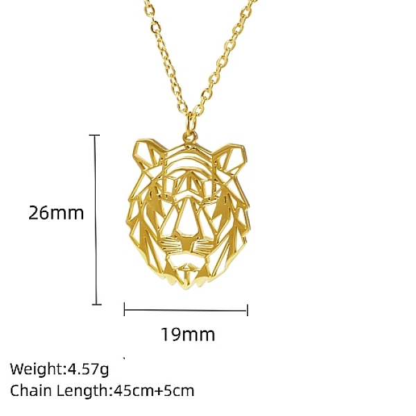

PandaHall Real 18K Gold Plated Stainless Steel Pendant Necklace, Origami Animal, Tiger, 17.72 inch(45cm), Pendant: 26x19mm Stainless Steel...