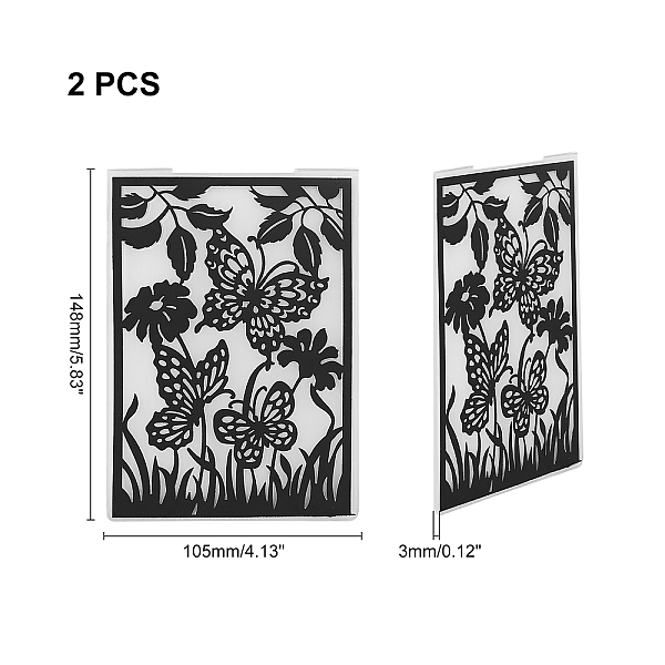 

PandaHall Plastic Embossing Folders, Concave-Convex Embossing Stencils, for Handcraft Photo Album Decoration, Plant & Animal Pattern..., Black