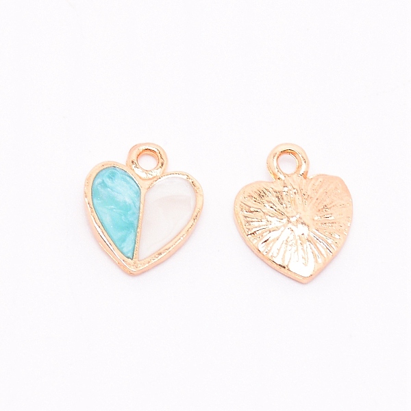 

PandaHall Alloy Enamel Pendants, Cadmium Free & Lead Free, Two Tone, Heart, Light Gold, Cyan, 15x12x2.5mm, Hole: 1.5mm Alloy+Enamel Heart...