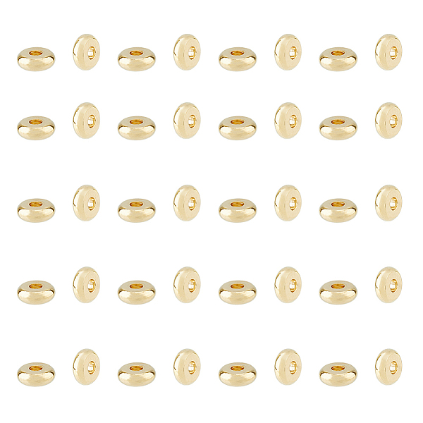 

PandaHall DICOSMETIC 80Pcs 304 Stainless Steel Spacer Beads, Flat Round, Real 24K Gold Plated, 6x2mm, Hole: 1.8mm 304 Stainless Steel Flat...