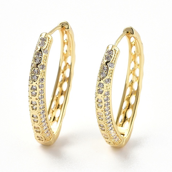 

PandaHall Clear Cubic Zirconia Teardrop Hoop Earrings, Brass Jewelry for Women, Real 18K Gold Plated, 35x27.5x5.5mm, Pin: 0.7mm Cubic...