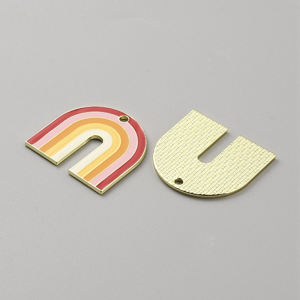 

PandaHall Alloy Enamel Pendants, Rainbow Charm, Light Gold, Colorful, 26x27x1.5mm, Hole: 2mm Alloy+Enamel Rainbow