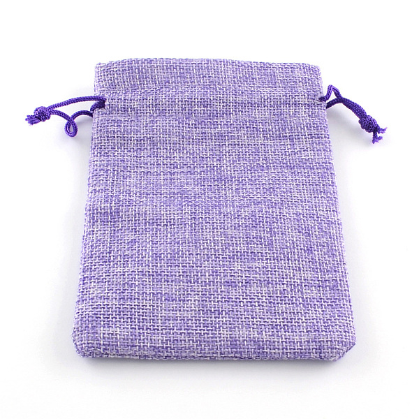 

PandaHall Burlap Packing Pouches Drawstring Bags, Medium Purple, 9x7cm Burlap
