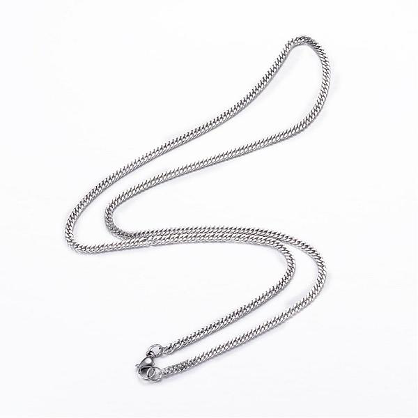 

PandaHall 304 Stainless Steel Curb Chain Necklaces, with Lobster Claw Clasps, Stainless Steel Color, 19.7 inch(50cm), 2.5mm 304 Stainless...