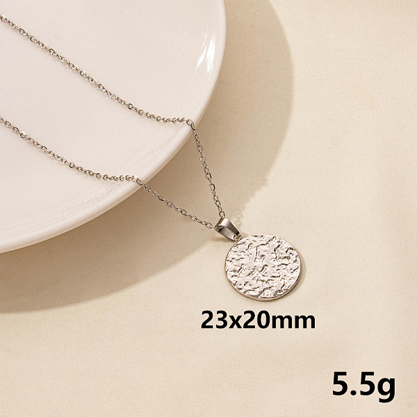 

PandaHall 304 Stainless Steel Round Pendant Necklaces, Cable Chain Necklaces Stainless Steel