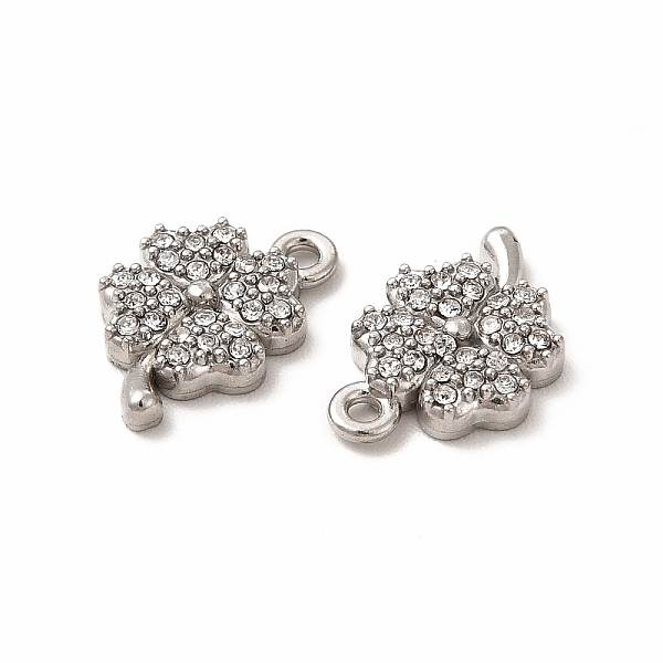 

PandaHall 316 Surgical Stainless Steel with Crystal Rhinestone Charms, Clover, Stainless Steel Color, 12x8x2mm, Hole: 1mm Stainless..., Clear