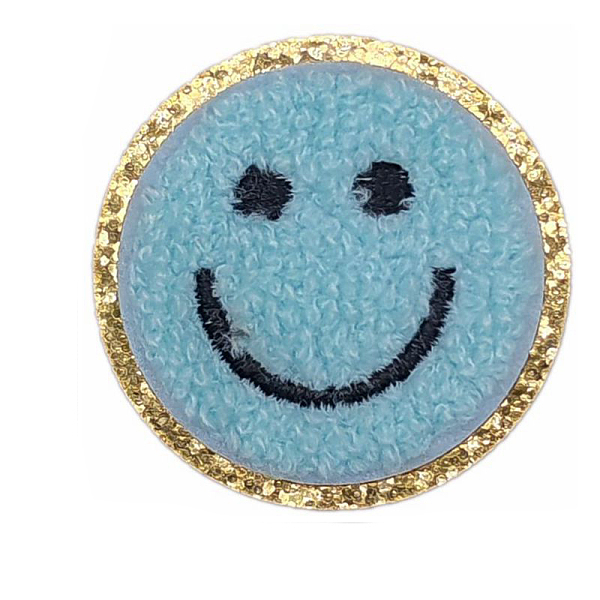 Flat Round With Smiling Face Computerized Towel Embroidery Cloth Iron On/Sew On Patches
