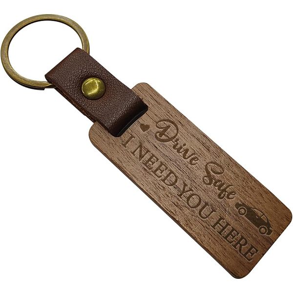 

PandaHall arricraft 1 Pc Wooden Keychain, Walnut Wood Keychain Key Chain Tags Wood Photo Keychains for DIY Gift with Alloy Key Rings...