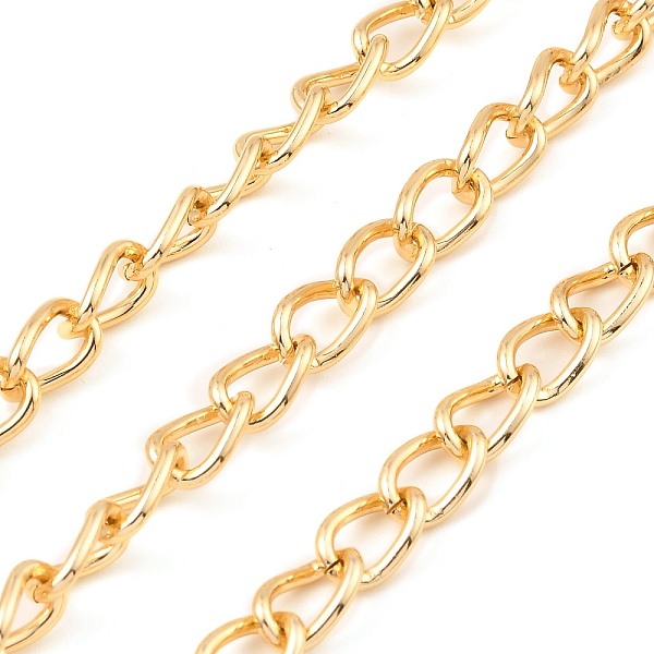 

PandaHall Oxidation Aluminum Curb Chains, Unwelded, with Spool, Golden, 10x6x1mm, about 131.23 Feet(40m)/Roll Aluminum