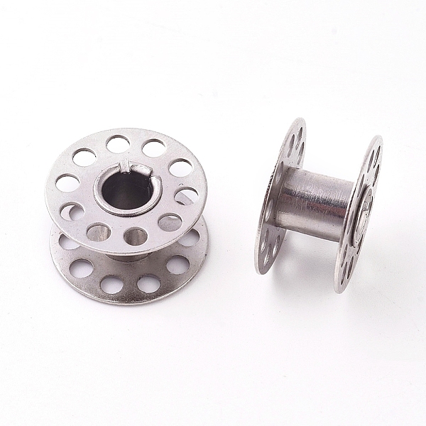 

PandaHall Iron Thread Bobbins, for Embroidery and Sewing Machines, Platinum, 20.5x11.5mm Iron