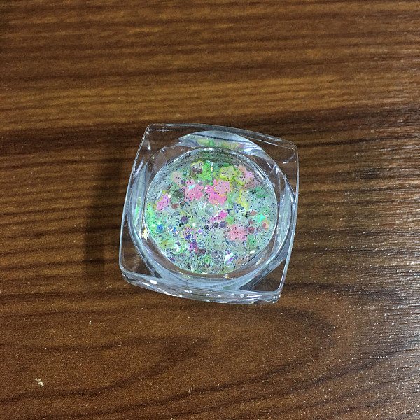

PandaHall Shiny Nail Art Decoration Accessories, with Glitter Powder and Sequins, DIY Sparkly Paillette Tips Nail, Pale Green, 1~5x1~5mm...