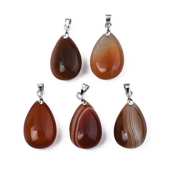 

PandaHall Natural Carnelian Pendants, with Alloy Findings, Teardrop, Platinum, 23~24x14x8mm, Hole: 4x5mm Carnelian Teardrop