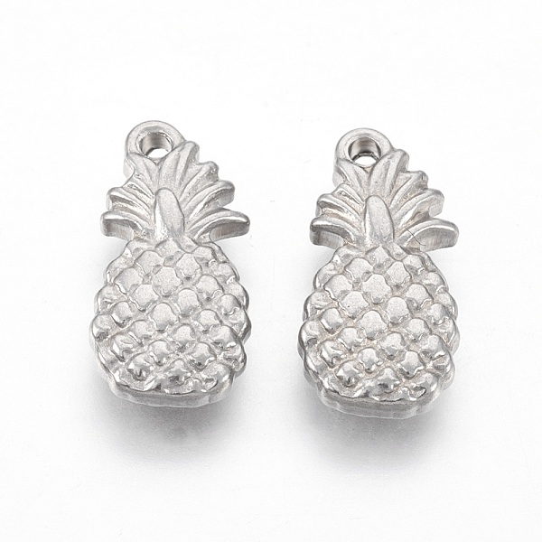 

PandaHall 201 Stainless Steel Pendants, Pineapple, Stainless Steel Color, 16.5x8.5x3mm, Hole: 1.4mm 201 Stainless Steel Fruit