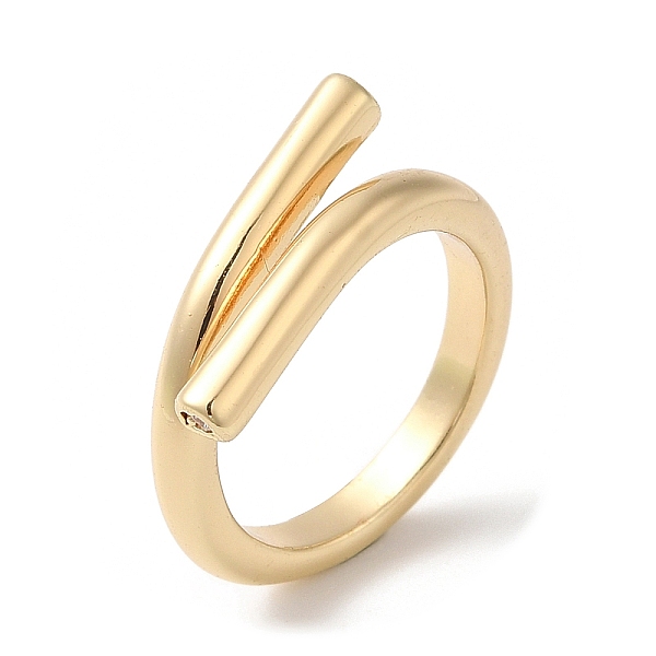 

PandaHall Brass Wire Wrap Cuff Ring for Women, Real 18K Gold Plated, US Size 5 3/4(16.3mm) Brass Ring