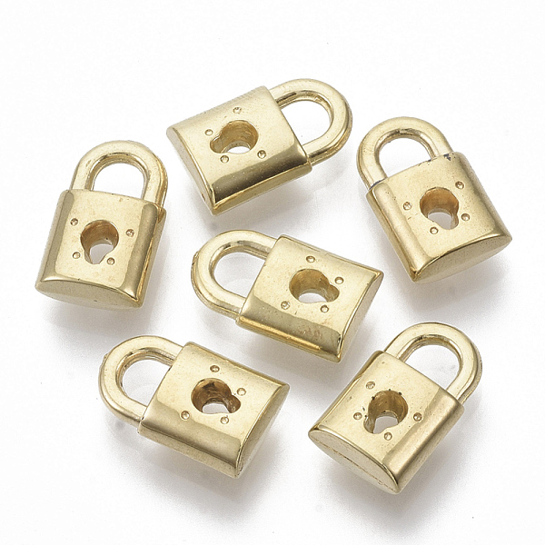 

PandaHall CCB Plastic Pendants, Padlock, Golden, 16x10x5mm, Hole: 4x4mm, about 1000pcs/500g Plastic Lock