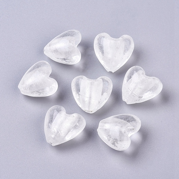 

PandaHall Handmade Silver Foil Glass Beads, Heart, Clear, 20x20x13mm, Hole: 2mm Silver Foil Heart Clear