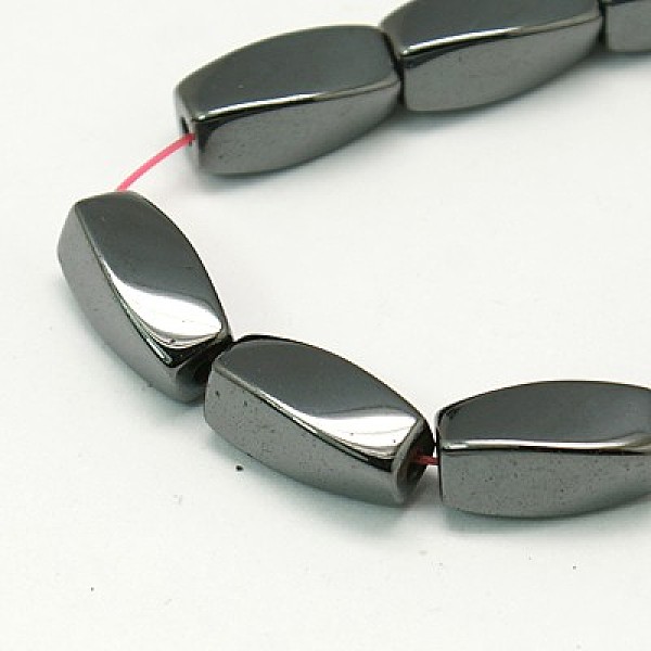 

PandaHall Magnetic Synthetic Hematite Beads Strands, Twist, 11x5mm, Hole: 1mm Magnetic Hematite Twist Black