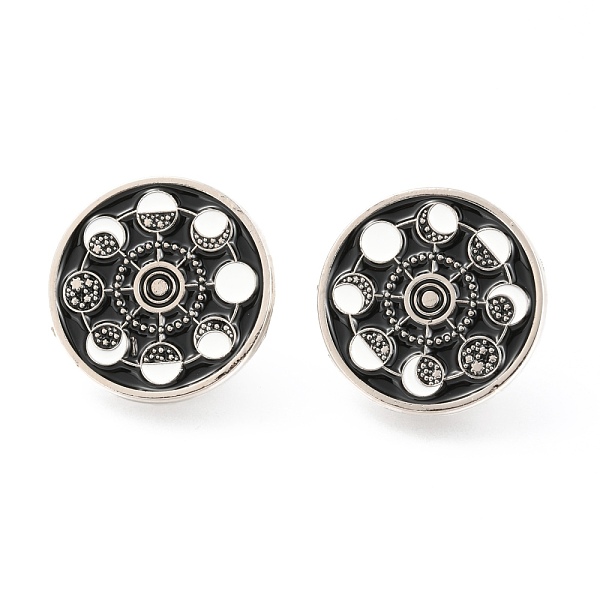 

PandaHall Alloy Enamel Moon Phases Brooches, Enamel Pin, with Butterfly Clutches, Flat Round with Phase Of The Moon, Platinum, Black...