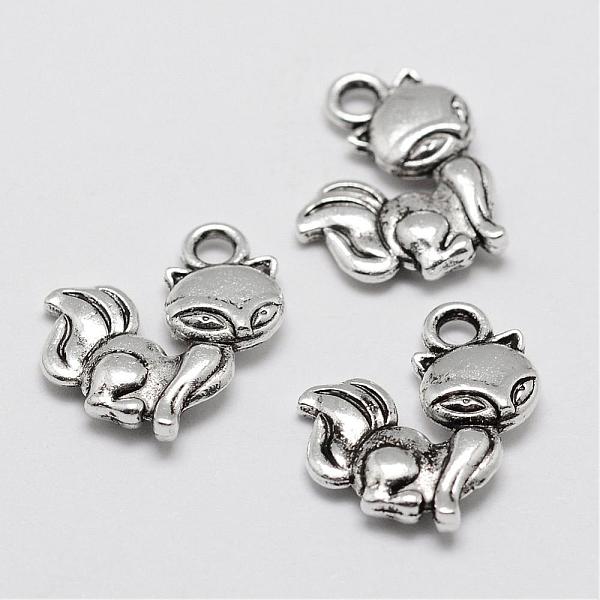 

PandaHall Alloy Charms, Fox, Antique Silver, 15x12x3mm, Hole: 2mm Alloy Fox