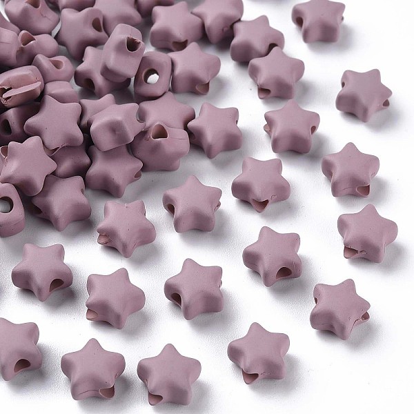 

PandaHall Spray Painted Acrylic Beads, Star, Medium Orchid, 8.5x9.5x5mm, Hole: 2mm Acrylic Star