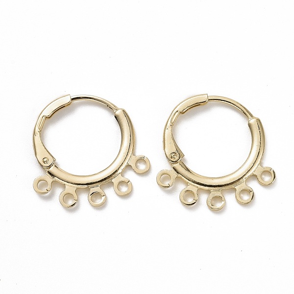 

PandaHall Brass Huggie Hoop Earrings for Women, with 5 Loops, Golden, 12 Gauge, 18.5x18.5x2mm, Pin: 0.8mm, Hole: 1.6mm Brass
