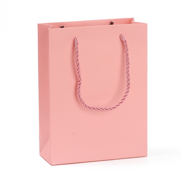 

PandaHall Kraft Paper Bags, Gift Bags, Shopping Bags, Wedding Bags, Rectangle with Handles, Pink, 20x15.1x6.15cm Paper None Pink